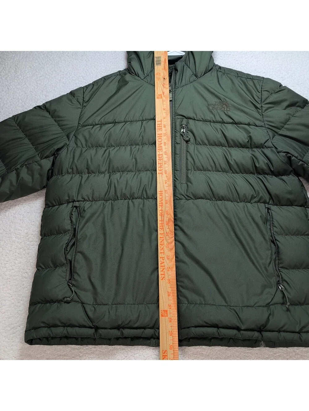 The North Face Aconcagua XL Hooded Down Puffer Jacket Green 75/25 Insulated Coat